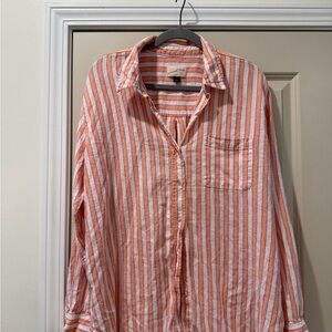 Universal Thread Orange and White Button Down Shirt